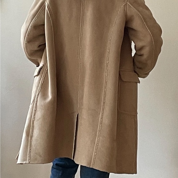 Faux shearling & suede toggle duffle coat - Picture 6 of 6